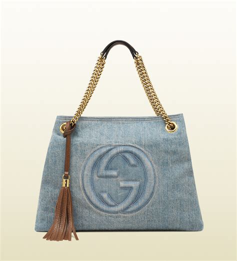 gucci baby blue bag|gucci blue denim bag.